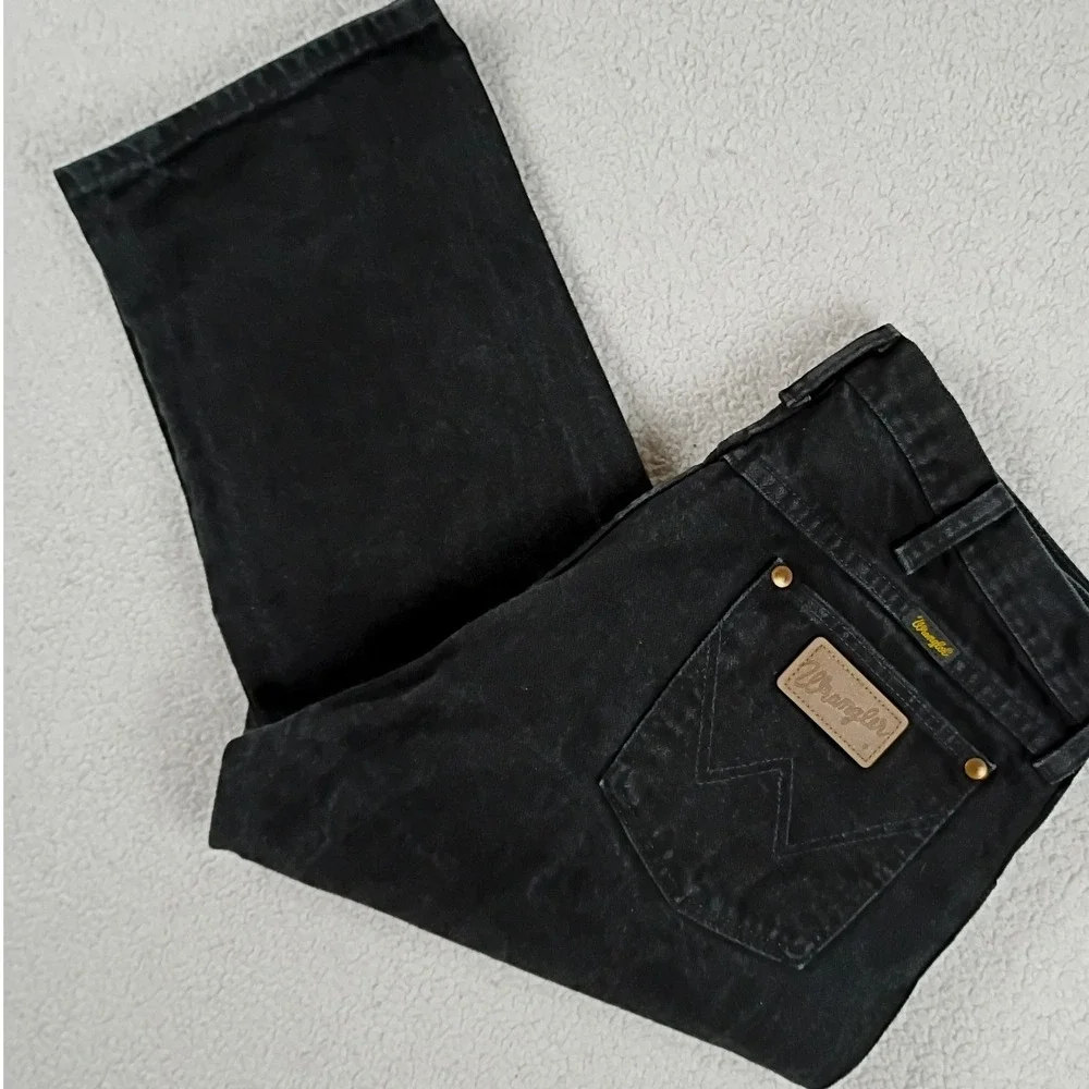 Vintage Wrangler Cowboy Cut Jeans Mens 34x34 Black USA Made Rodeo Riding 13MWZWK